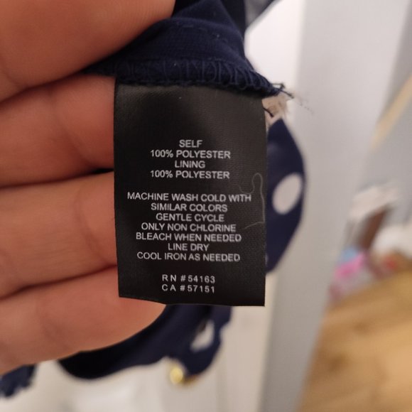 Jessica Howard navy blue / Dark blue polka dot mini dress. Size 4 petite - Picture 5 of 7